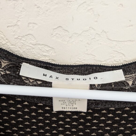 Vintage Max Studio Made in USA Skater Mini Dress 90s Ruched V Neck Size S - Picture 3 of 7